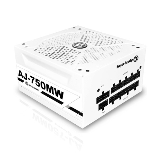 New 2021 Ultra White 100% All Japanese Capacitor 80+ Gold Certified Fully Modular 750W Gaming PSU Support NV RTX3-series & ATI RX6-series GPU ApexGaming AJ-750MW