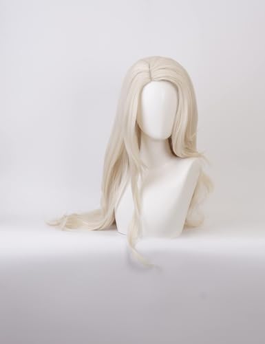 SisiruKou Anime Cosplay Wigs Womens Long Wavy Beige Princess Wig Halloween Costume Party Synthetic Wigs