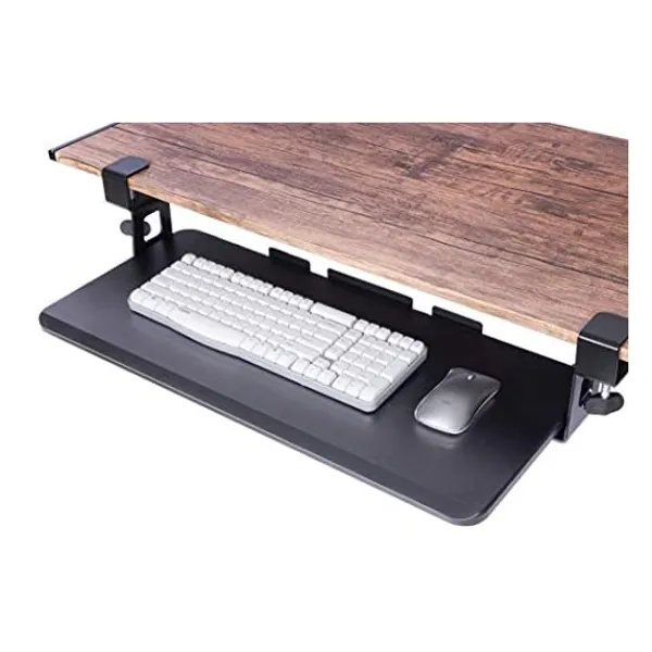 
                            HUANUO Metal Keyboard Tray, Ergonomic Clamp Mount Under Desk Mount Slide Tray with Slide-Out Platform Computer Drawer for Typing and Mouse Work
                        