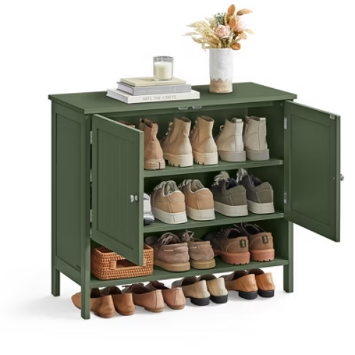 VASAGLE 3-Tier Shoe Organizer, Forest Green