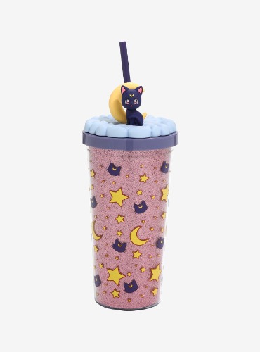 Sailor Moon Crystal Luna Glitter Acrylic Travel Cup