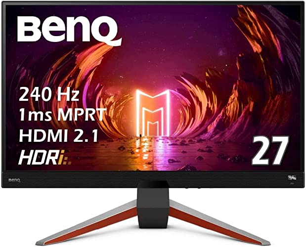 BenQ MOBIUZ EX270QM 27” 1ms 240Hz QHD Gaming Monitor, IPS, HDRi Technology, DisplayHDR 600, AMD FreeSync Premium Pro, 98% DCI-P3, 2.1ch Built-in Speakers, HDMI 2.1, Eye-Care, Bezel-Less