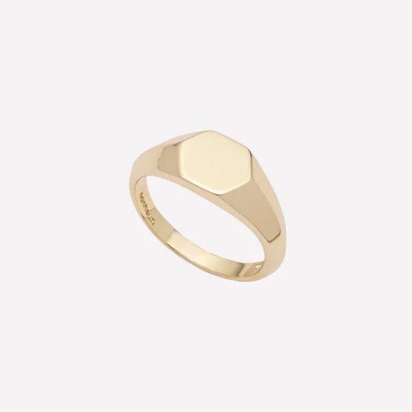 Mabel Blank Signet Ring - Rhodium Plated / 6