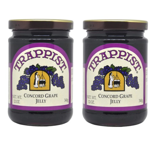 Two Trappist Preserves – Concord Grape Jelly – 12 Ounce Glass Jars - 