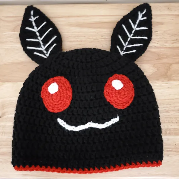Crocheted Mothman Hat Beanie