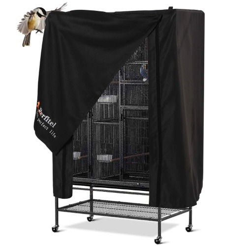 Perfitel Universal Bird Cage Cover(Black) Good Night Birdcage Cover Black-Out Birdcage Cover Durable Breathable Washable Material