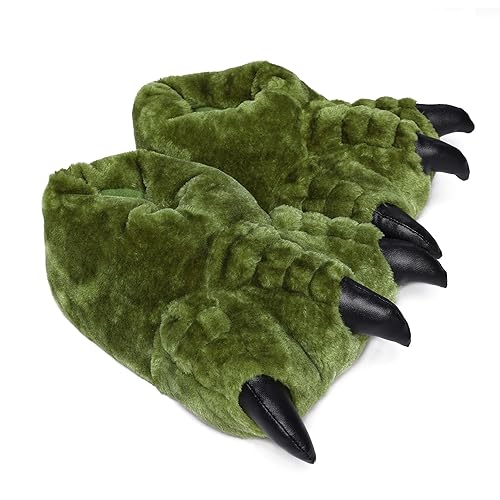 London Shoe Co Mens & Womens Funny Claw Slippers, Novelty Monster Foot Slippers, Adult Sizes 3 to 14 UK - 9/10 UK - Green