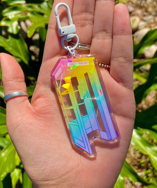 OnlyOneOf Holographic Phone Booth Keychain
