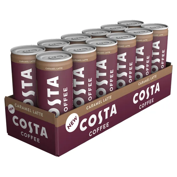 Costa Coffee Iced Coffee 12 x 250ml Cans (Caramel Latte, 12 x 250ml)