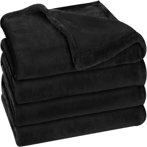 Utopia Bedding Fleece Blanket Cal King Size Black 300GSM Luxury Fuzzy Soft Anti-Static Microfiber Bed Blanket (102x96 Inches) - California King Black