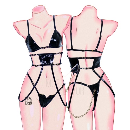 Cyber Succubus Lingerie - Black / XL/2XL