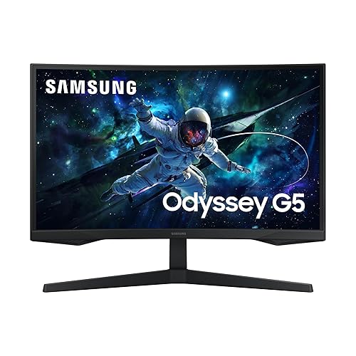 SAMSUNG 27-Inch Odyssey G55C Series QHD 1000R Curved Gaming Monitor, 1ms(MPRT), HDR10, 165Hz, AMD Radeon FreeSync, Eye Care, LS27CG552ENXZA, 2024 - G5 – 165Hz - 27-inch - Curved QHD