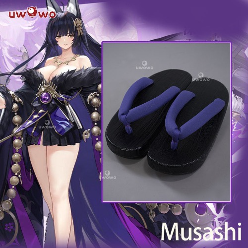 Uwowo Game Azur Lane IJN Musashi Kimono Fox Cosplay Shoes Musashi Clogs