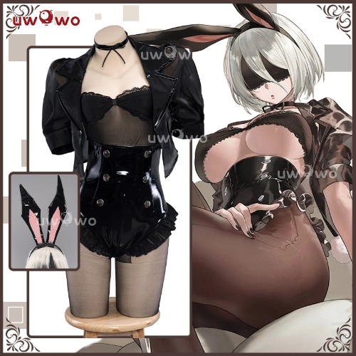 Uwowo Nier: Automata 2B Bunny Suit YoRHa No. 2 Type B Sheer Cosplay Costume - 【In Stock】XXXL