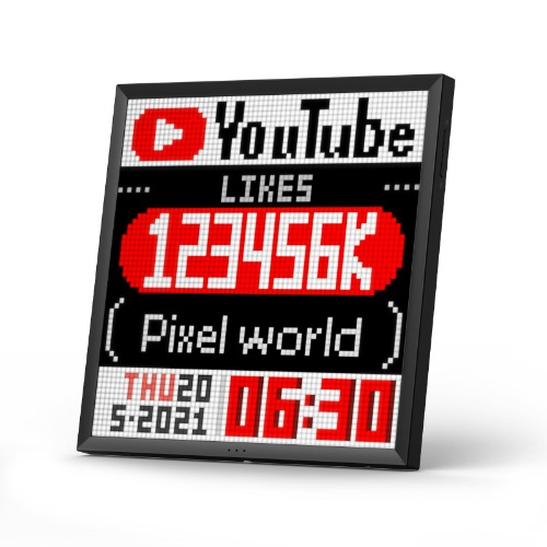 Divoom Pixoo64 64x64 Pixel Art LED Display Social Media Counter | Black