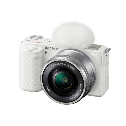 Sony ZV-E10 Interchangeable Lens Vlog Camera with 16-50mm Lens Kit, White - White