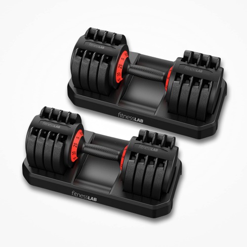 FitnessLAB 2X25kg Adjustable Dumbbell Home GYM Exercise Weights Fitness Dumbbells Training