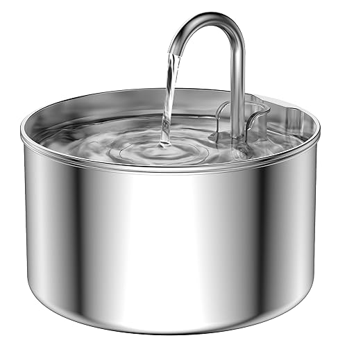 Cat Water Fountain Stainless Steel: Pet Water Fountains Indoor Metal Automatic Cat/Dog Waterer Bowls Faucet Bottle Watering Pets 24/7 Running Water Dispenser for Drinking - S5 Fountain
