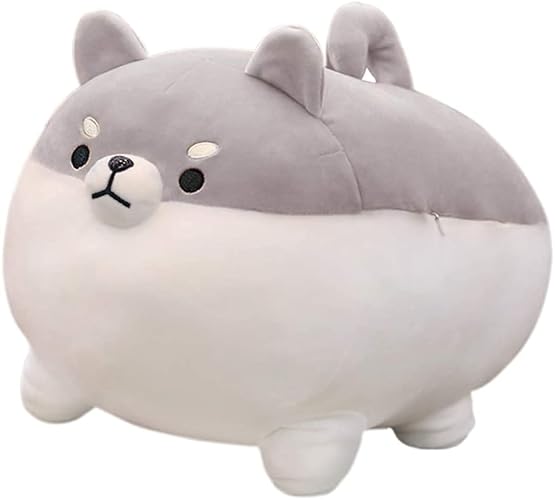 Auspicious beginning Stuffed Animal Shiba Inu Plush Toy Anime Corgi Kawaii Plush Dog Soft Pillow, Plush Toy Gifts for Boys Girls (Gray, 11.8") - Grey - 11.8"