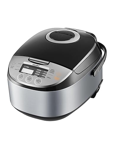 COMFEE' Rice Cooker 12 Cups Cooked/6 Cups Uncooked, Portable Non-Stick Rice Maker, Japanese Rice Cooker with Fuzzy Logic Technology, 24-Hour Timer Delay, 11 Presets, Steamer, Fast Rice Cooker, Grain Cooker, Black - Black - 6 Cups