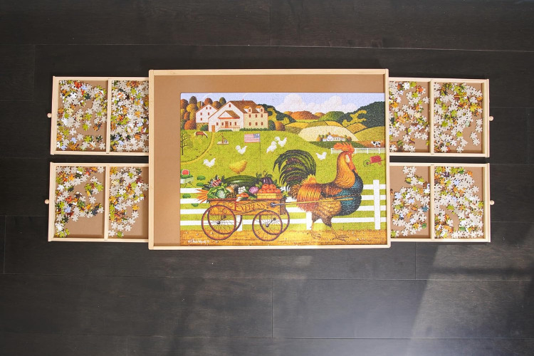 Wooden Puzzle Table with Drawers - For 1000 Piece Jigsaw Puzzles