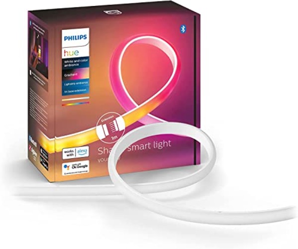 Philips Hue NEW Gradient Light Strip 1m Extension. For Syncing with Entertainment, Media and Music. With Bluetooth. Works with Alexa, Google Assistant and Apple Homekit. - Product only - Product only