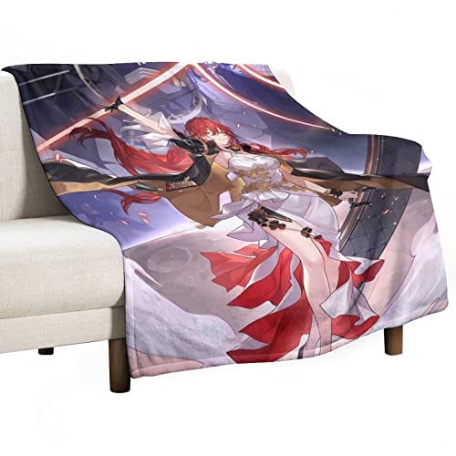 Dalicoter Honkai Star Rail Blanket Himeko Anime Blanket Game Blanket 80"×60" Super Soft Flannel Throw Blanket Lightweight Blanket Warm Winter Blanket Towel Blanket for Couch Kids Girls & Adults - Himeko - 80"×60" for Adult