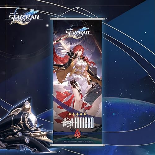 Honkai Star Rail Wall Scroll 9.8 * 27.5in Himeko scroll poster Anime Scroll Poster for Star Rail Game Fans (Himeko) - Himeko - Medium