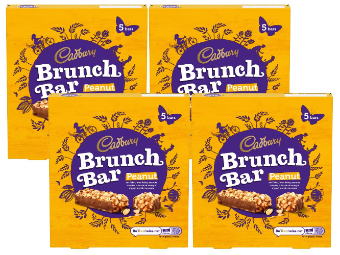 Cadbury Brunch Peanut Bar | Pack of 4 x 5 bars (160g)