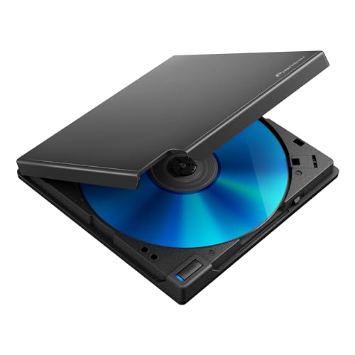 PIONEER External Blu-ray Drive BDR-XD08B USB 3.2 Gen1 (USB Type-C) / 2.0 Slim Portable BD/DVD/CD Writer Black - Black
