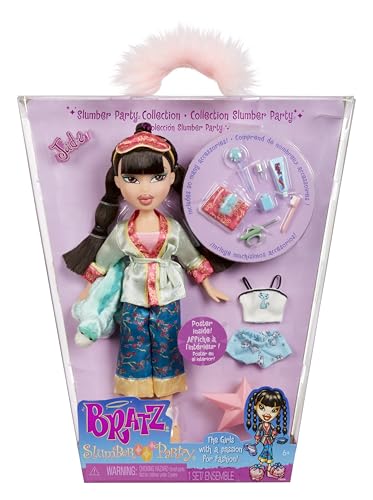 Bratz Slumber Party Jade Fashion Doll with 2 Sets of Pajamas, Plush, and Accessories