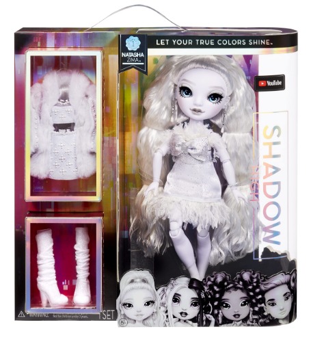 Rainbow High Shadow Series 1 Natasha Zima- Grayscale Fashion Doll. 2 Designer Dove White Outfits to Mix & Match with Accessories - 