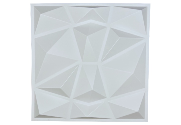12 Pack - PVC Geometric 3D Wall Panel For Sound Diffusion - Modern 3D Design For Walls And Ceilings - 30x30 cm / White