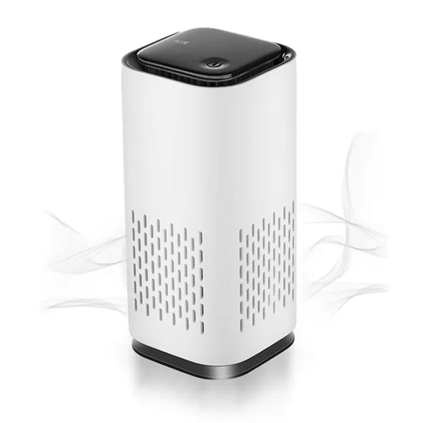 KIKI PURE A1 Mini HEPA USB-C Powered Air Purifier. Ultra Portable (5.2in tall, 6.7 ounces), Ultra Quiet. Perfect for Travel, In-Car and Desktop (White) - White