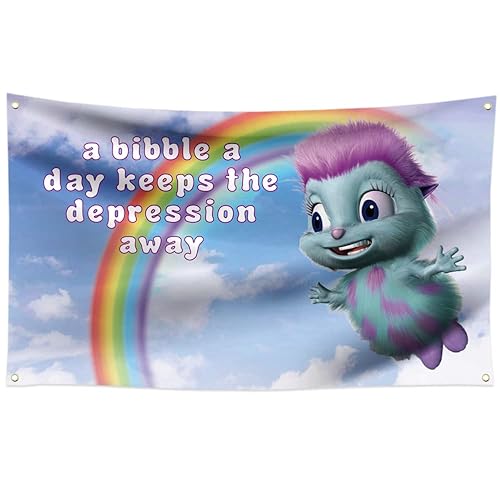 3x5 Ft A Bibble a Day Keeps The Depression Away Fun Flag College Dorm Man Cave Home Bedroon Wall Decoration 100% Polyester with Four Brass Grommets - Color