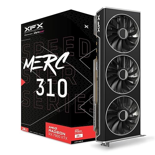 XFX Speedster MERC310 AMD Radeon RX 7900XTX Black Gaming Graphics Card with 24GB GDDR6, AMD RDNA 3 RX-79XMERCB9 