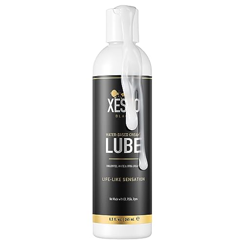 XESSO Water-Based Creamy Lube, Unscented 8.3 fl oz, Thick White Gel-Like Slippery Glide for Women & Men & Couples. Made in US & Discreet Package - 8.3 Fl Oz (Pack of 1)