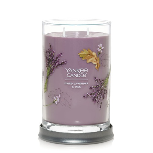 Yankee Candle Dried Lavender & Oak​ Scented, Signature 20oz Large Tumbler 2-Wick Candle, Over 60 Hours of Burn Time - Dried Lavender & Oak​ Signature Large 2-Wick Tumbler