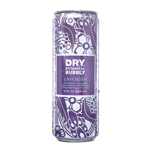 DRY Sparkling Non-Alcoholic Lavender Botanical Bubbly I 4 Clean Ingredients I Delicious Way to Be Sober & Social I Zero Proof Mocktail Mixer I Craft Non-Alcoholic Multi-Use Beverage, Pack of 12 - Lavender 12 Fl Oz (Pack of 12)