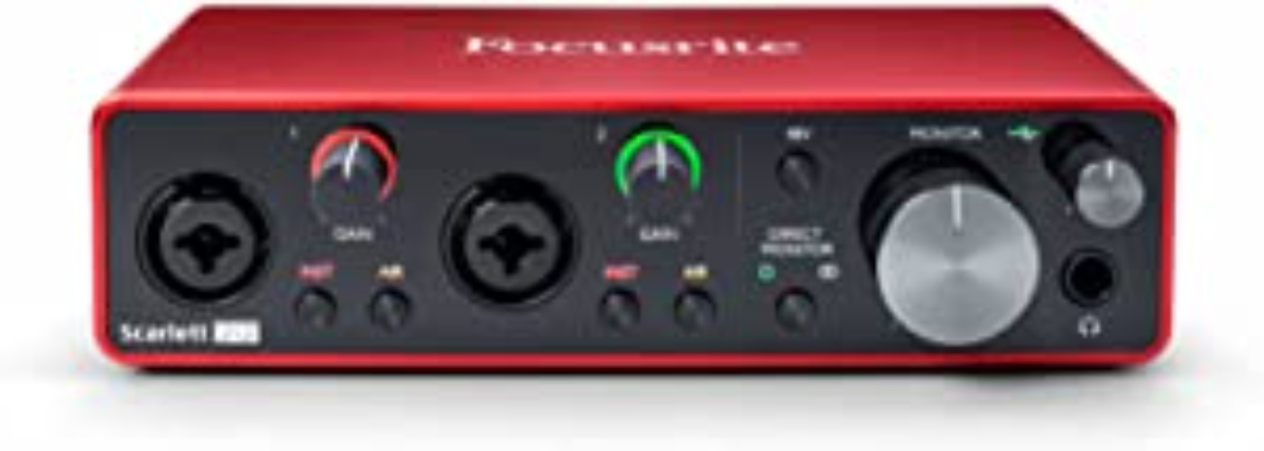 Focusrite Scarlett 2i2 3rd Gen USB Audio Interface for Recording, Songwriting, Streaming and Podcasting — High-Fidelity, Studio Quality Recording, and All the Software You Need to Record - 2i2 (2 Mic Pres) Interface