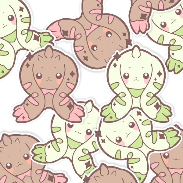 Digimon Cute Kawaii Terriermon and Lopmon Stickers