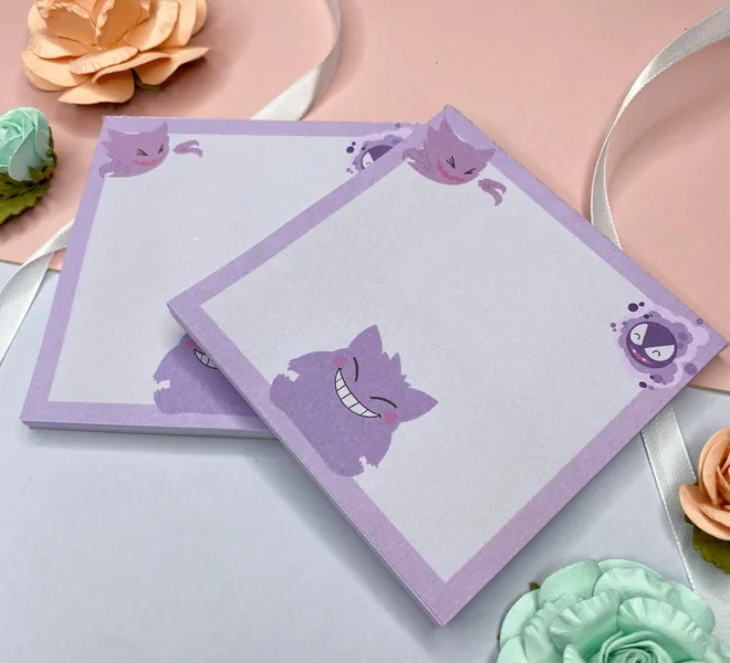 Gengar Memo Pad // Tear away memo pad, Pokemon Memo pad, Digital art, Ghost pokemon memo pad, Gengar, Ghastly, Haunter, Ghost Pokemon