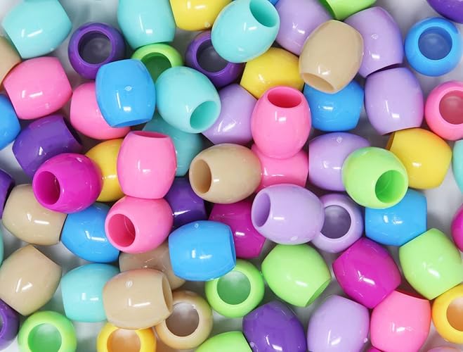 koko Pony Beads, 60 PCs X-Large 18x15 mm, Premium Rubber Craft Beads, Spring Mix (BP-1310NEMK) - SPRING MIX