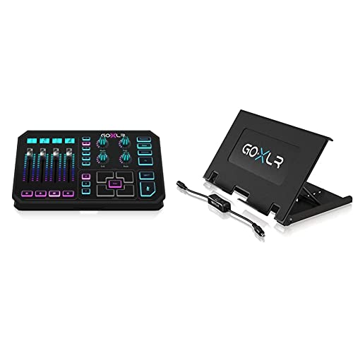 TC-Helicon GoXLR Revolutionary Online Broadcaster Platform with 4-Channel Mixer, Motorized Faders, Sound Board and Vocal Effects, Officially Supported on Windows | TC-Helicon GO XLR Desk Stand