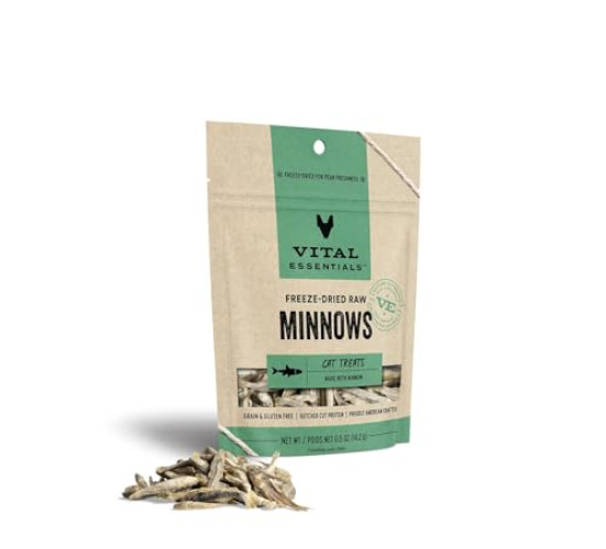 Vital Essentials Freeze-Dried Raw Cat Treats, Minnows Treats, 0.5 oz - New Packaging - Minnows