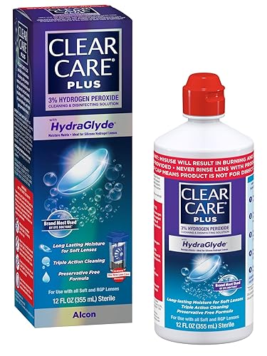 Clear Care Plus Cleaning and Disinfecting Solution with Lens Case, Clear, 12 Fl Oz - 12 Fl Oz (Pack of 1)