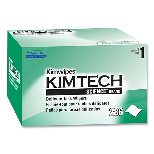Kimberly-Clark 34155 Kimwipes 1-Ply Delicate Task Wipes, 4.4" x 8.4", Tissue (Pack of 286)