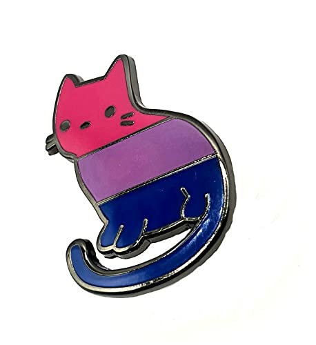 Bisexual Kitty Cat Bi Pride LGBT Love Kitten Metal Pin Badge