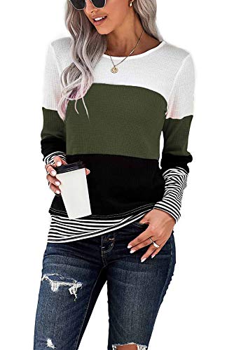 SMENG Long Sleeve Oversized Striped Crewneck Pullover