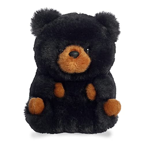 Aurora® Round Rolly Pet™ Cuddles Black Bear™ Stuffed Animal - Adorable Companions - On-The-Go Fun - Black 5 Inches